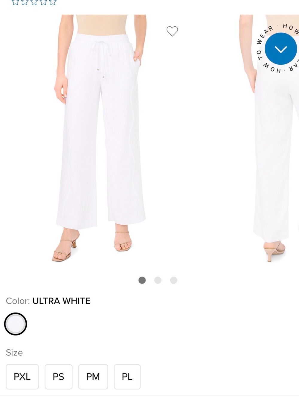 CeCe Ultra White Wide-Leg Drawstring Pants